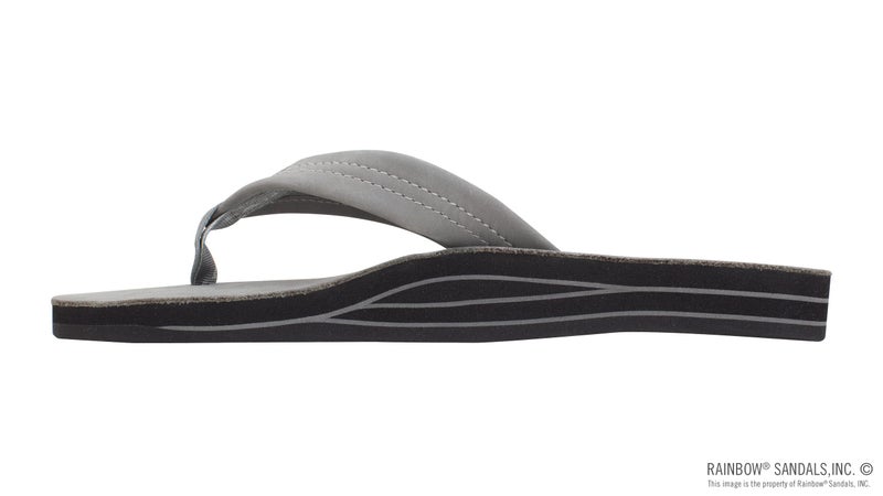Rainbow Sandals Men's Premier Leather Double Layer with Arch Wide Strap, Grey, Men's X-Large / 11-12 D(M) US - Image 2
